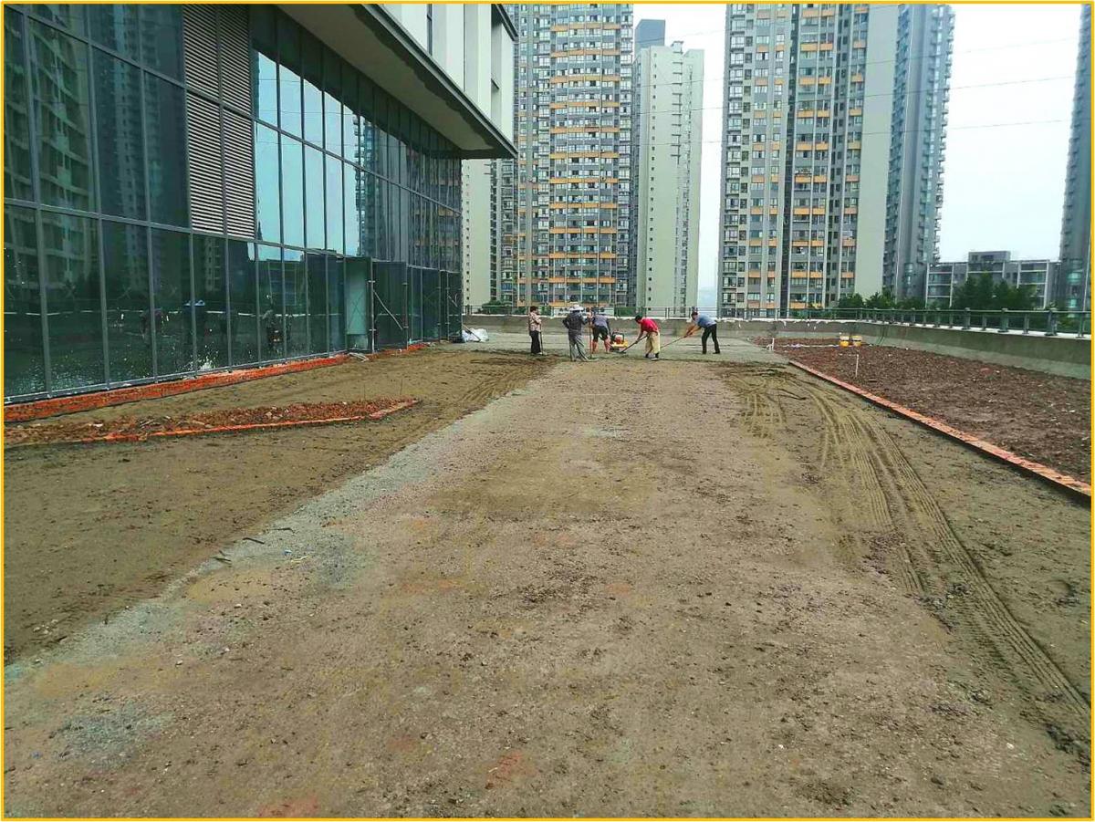重慶南岸區國泰6000平米透水停車場施工中